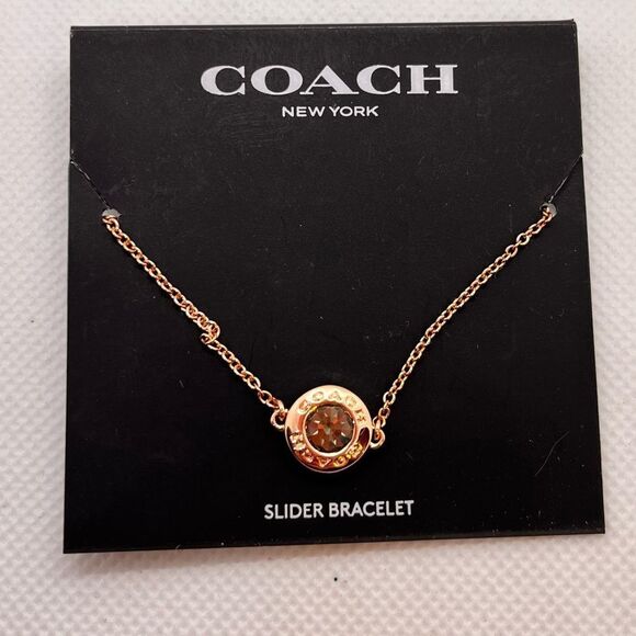 COACH OPEN CIRCLE SLIDER BRACELET F67072 ROSEGOLD $78 - Picture 3 of 6